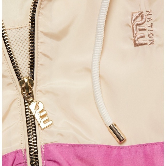 NEW P.E. NATION x Shopbop Speed Cut Windbreaker Athletic Jacket Beige Small - Picture 8 of 9